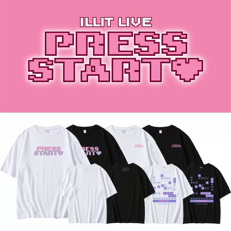 ILLIT PRESS START TSHIRTS 100% COTTON – PLANET STORE