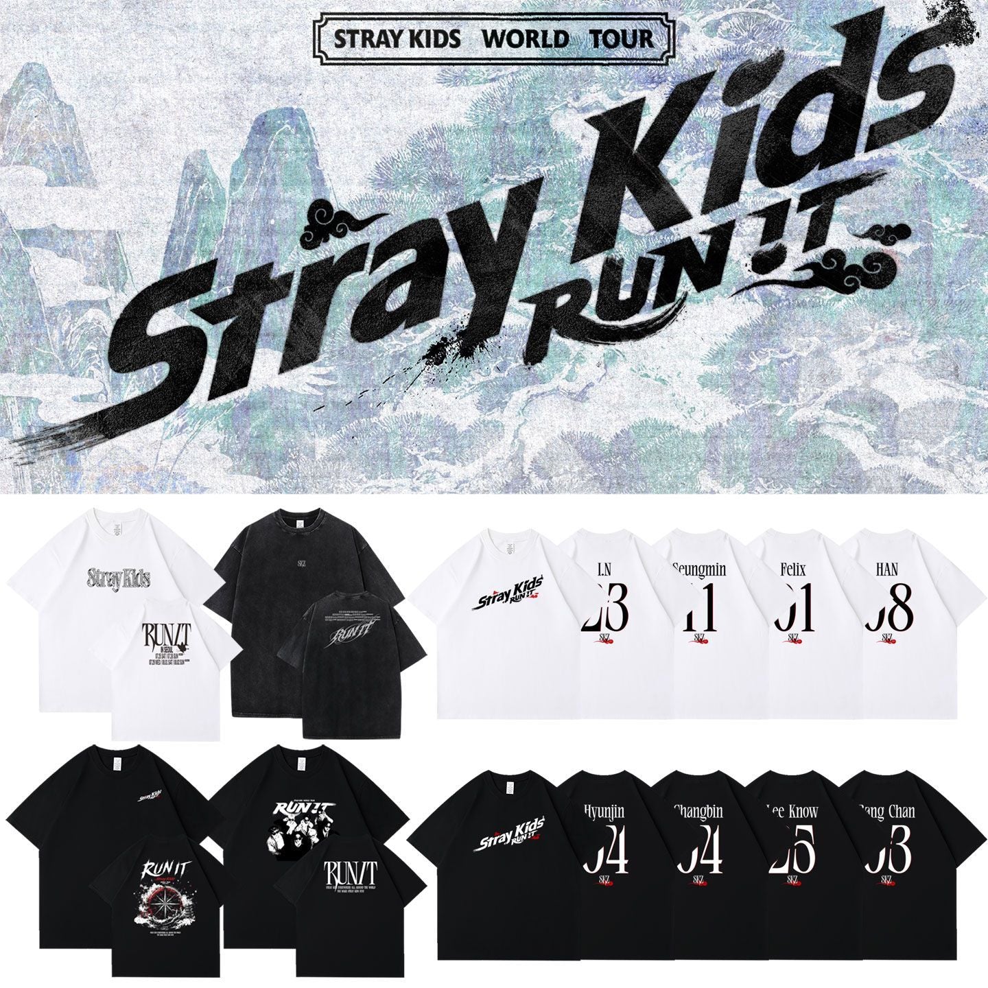 STRAY KIDS RUN IT T-SHIRTS 100% COTTON – PLANET STORE