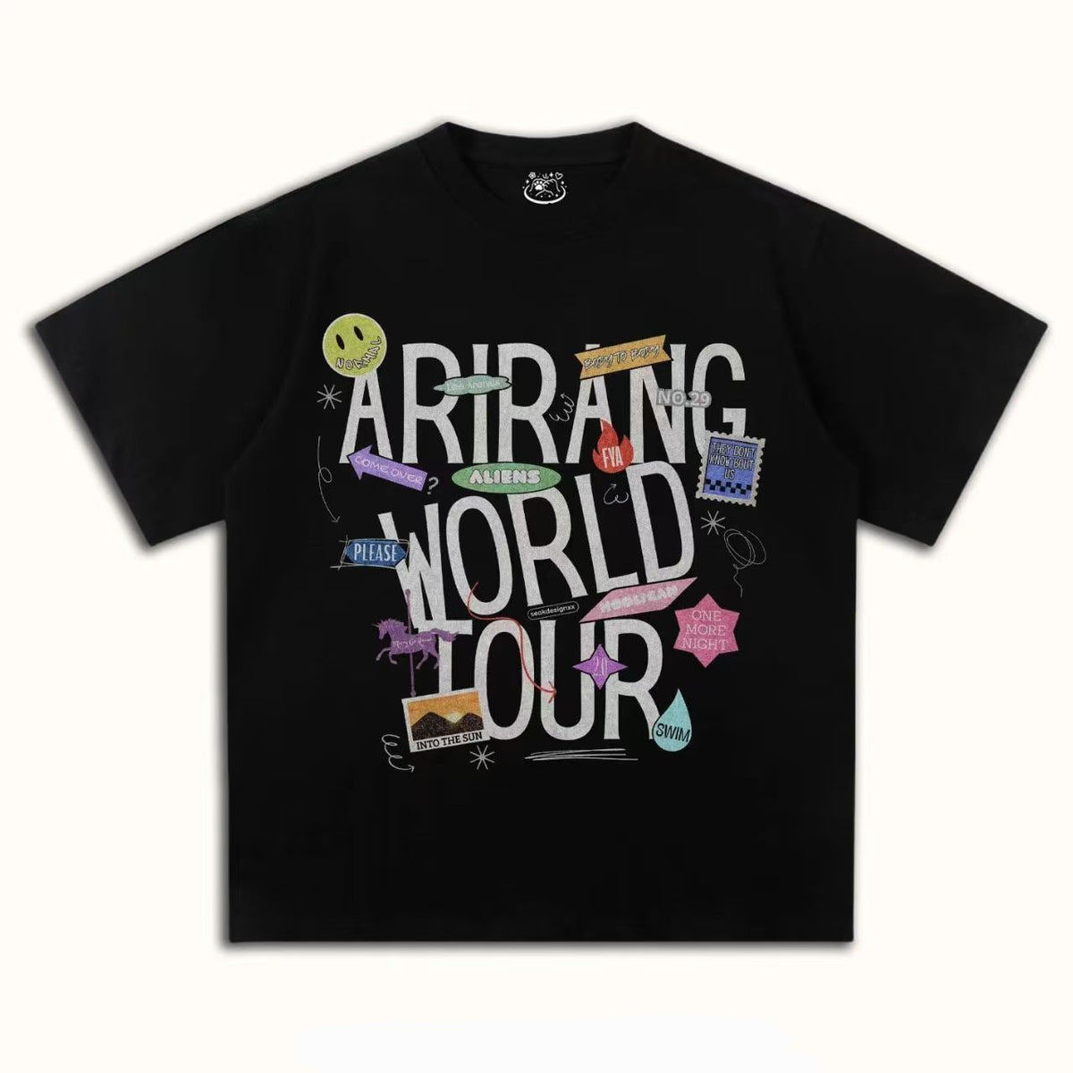 BTS ARE ARIRANG T-SHIRT 100% COTTON (Black and White)