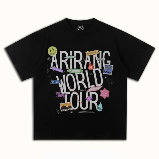 BTS ARE ARIRANG T-SHIRT 100% COTTON (Black and White)