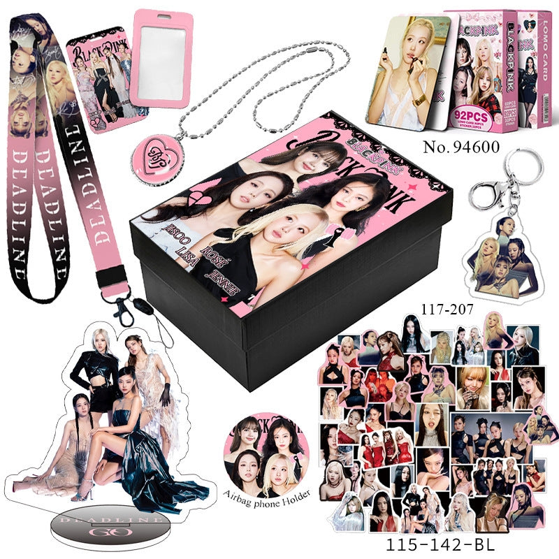 BLACKPINK BOX WITH VARIOUS ITEMS