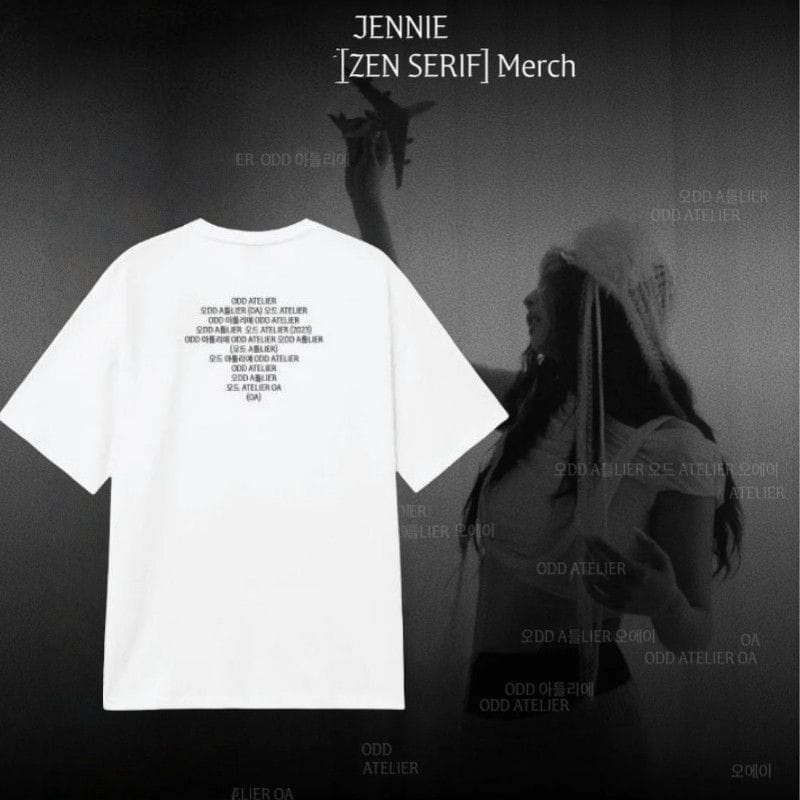 JENNIE (BLACKPINK) ZEN SERIF T-SHIRT 100% COTTON – PLANET STORE