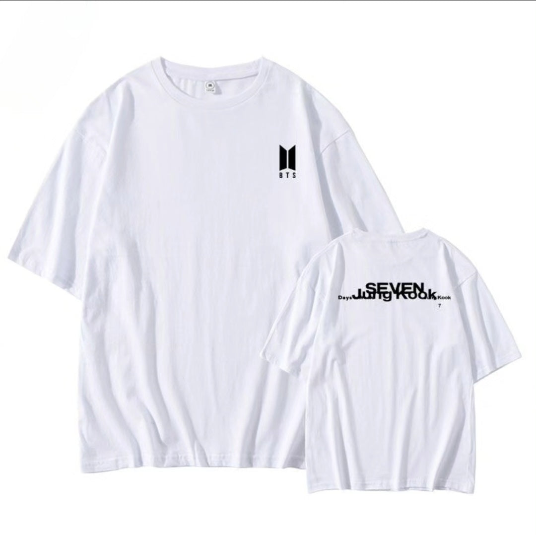 T-SHIRT BTS JUNGKOOK SEVEN 100% COTTON (black and white)