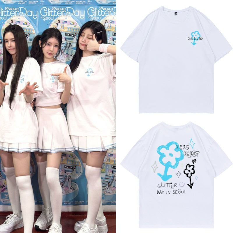 ILLIT トレカ BIG T-SHIRT セルカ glitterday ILLIT GLITTERDAY T SHIRT 100% COTTON – PLANET STORE