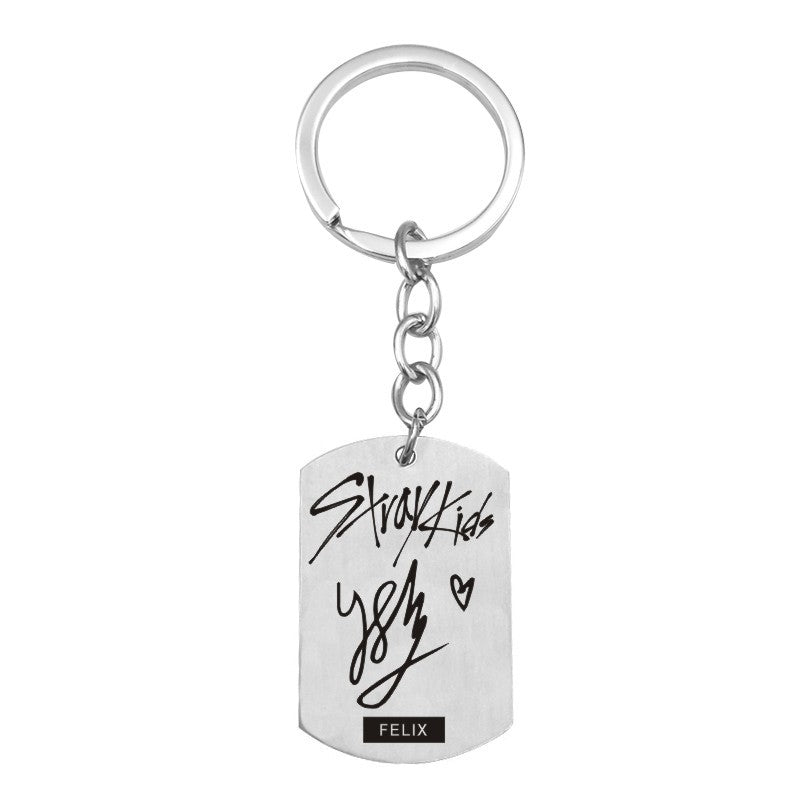 STRAY KIDS KEYCHAIN STAINLESS STEEL