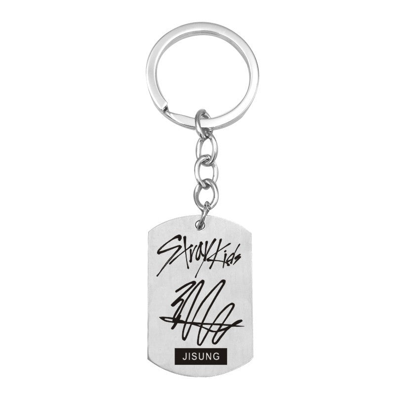 STRAY KIDS KEYCHAIN STAINLESS STEEL