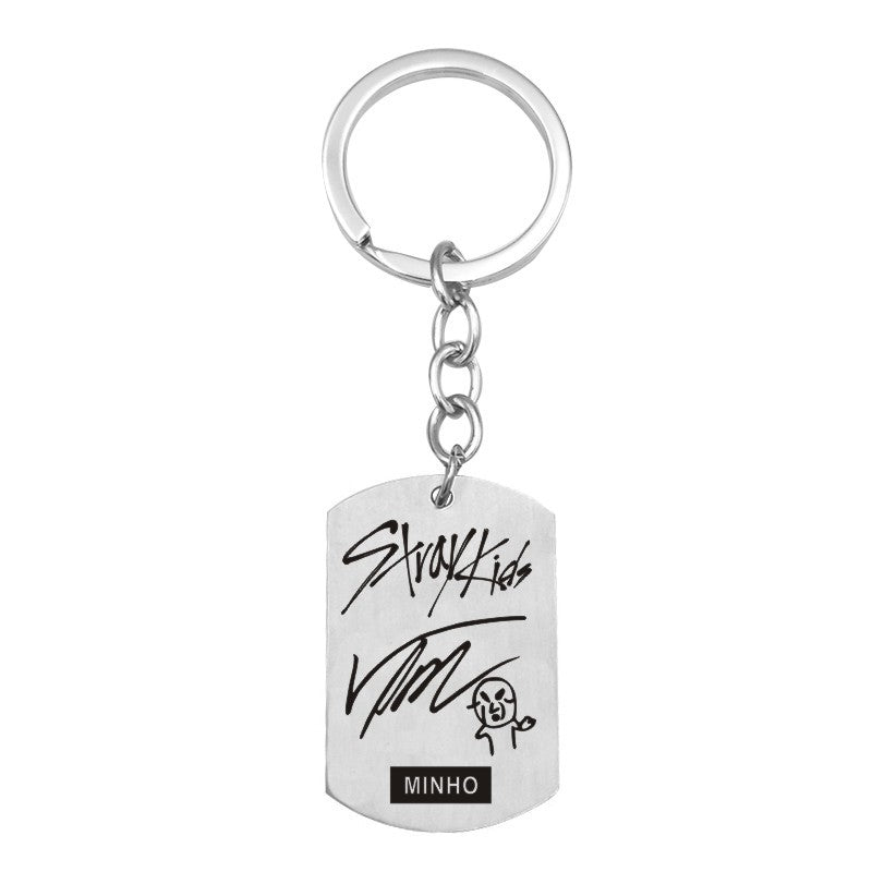 STRAY KIDS KEYCHAIN STAINLESS STEEL