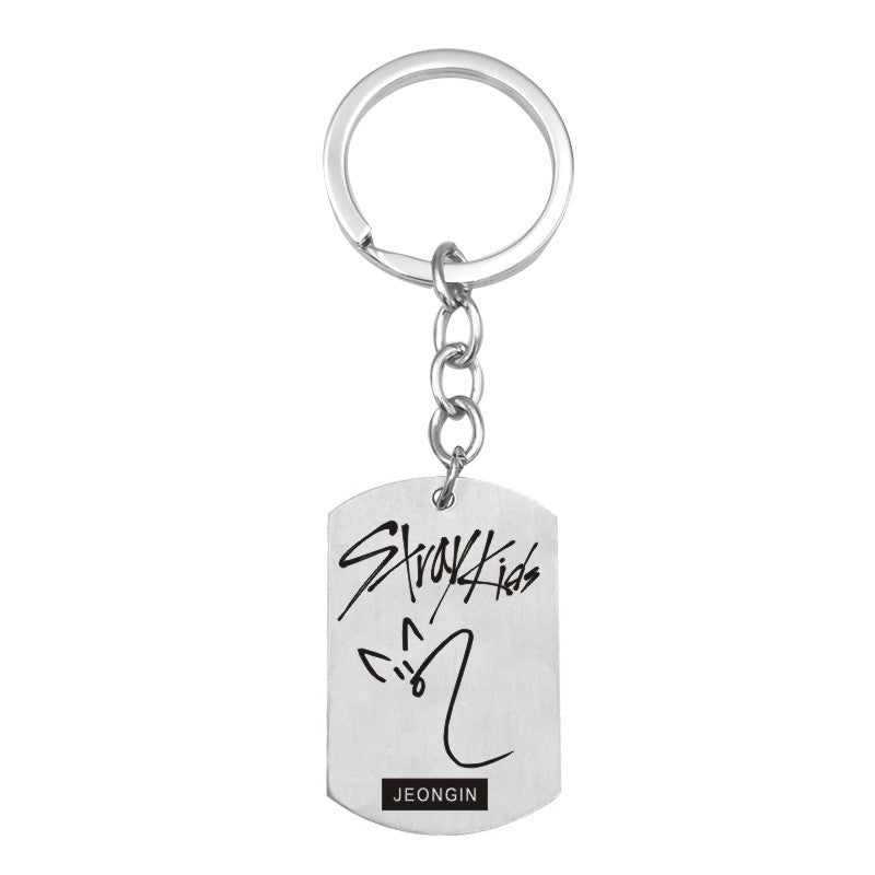 STRAY KIDS KEYCHAIN STAINLESS STEEL