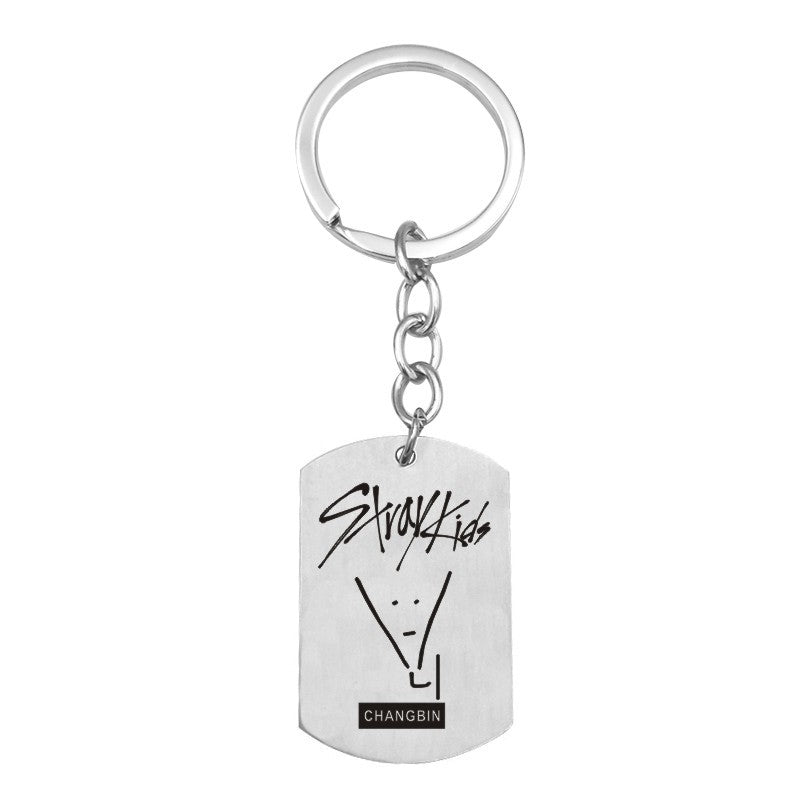 STRAY KIDS KEYCHAIN STAINLESS STEEL