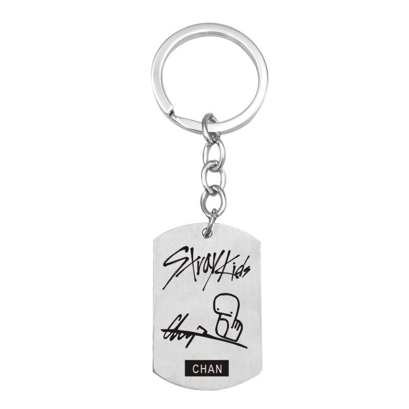 STRAY KIDS KEYCHAIN STAINLESS STEEL