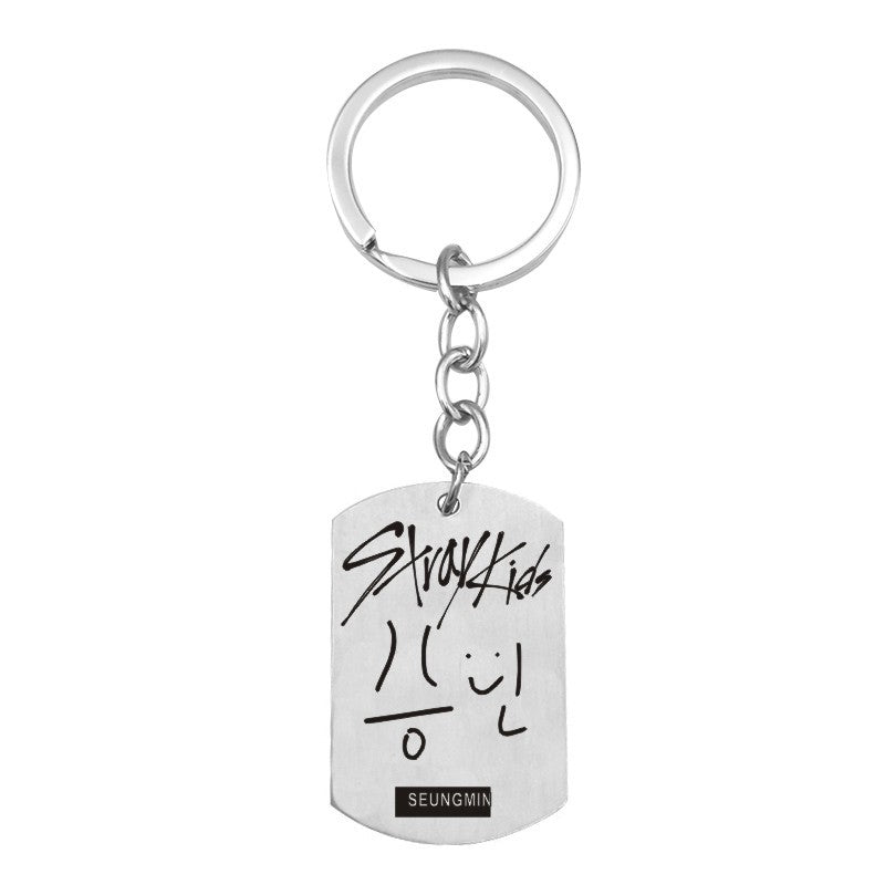 STRAY KIDS KEYCHAIN STAINLESS STEEL