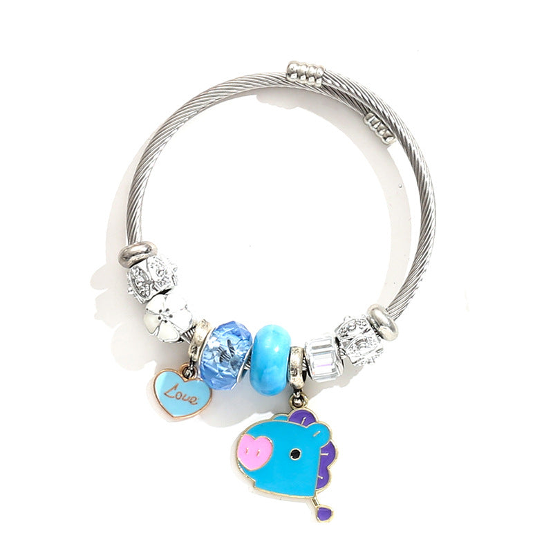 STAINLESS STEEL BT21/BTS CHARM BRACELET (all characters)