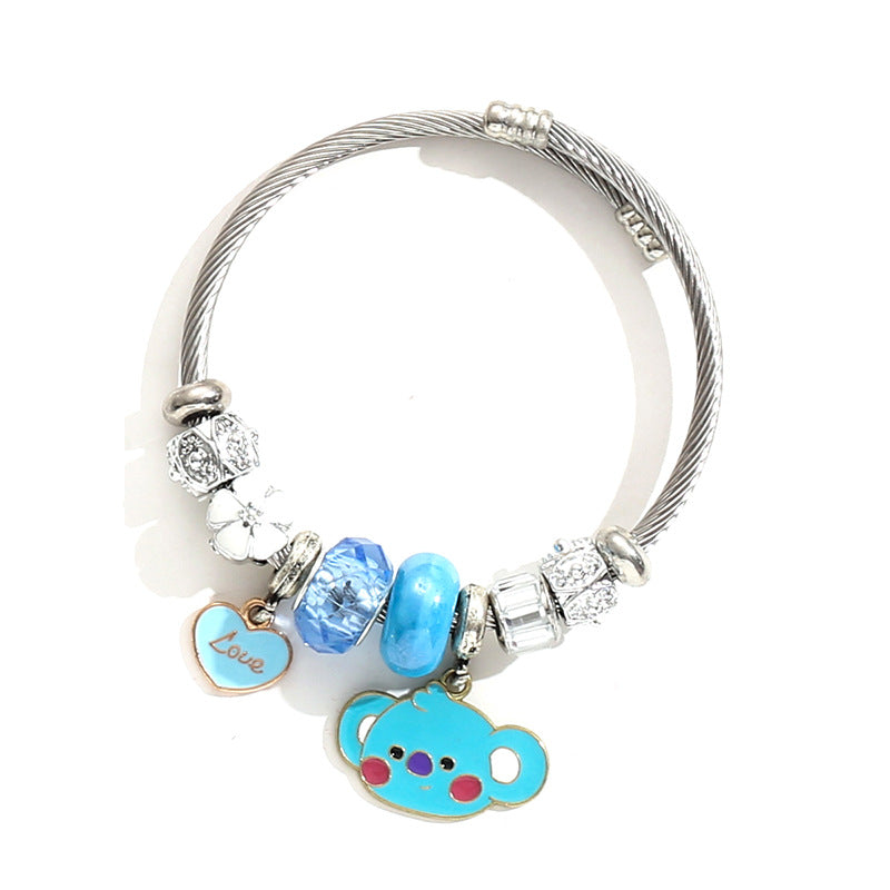 STAINLESS STEEL BT21/BTS CHARM BRACELET (all characters)