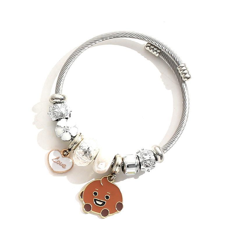 STAINLESS STEEL BT21/BTS CHARM BRACELET (all characters)