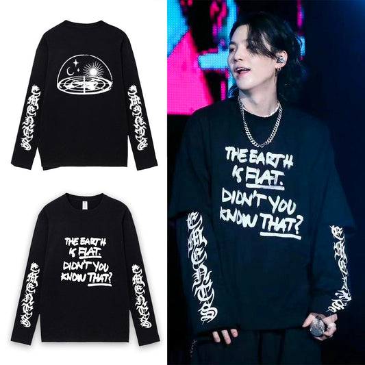 SUGA/BTS “The Earth is Flat” LONG SHIRTS 100% COTTON