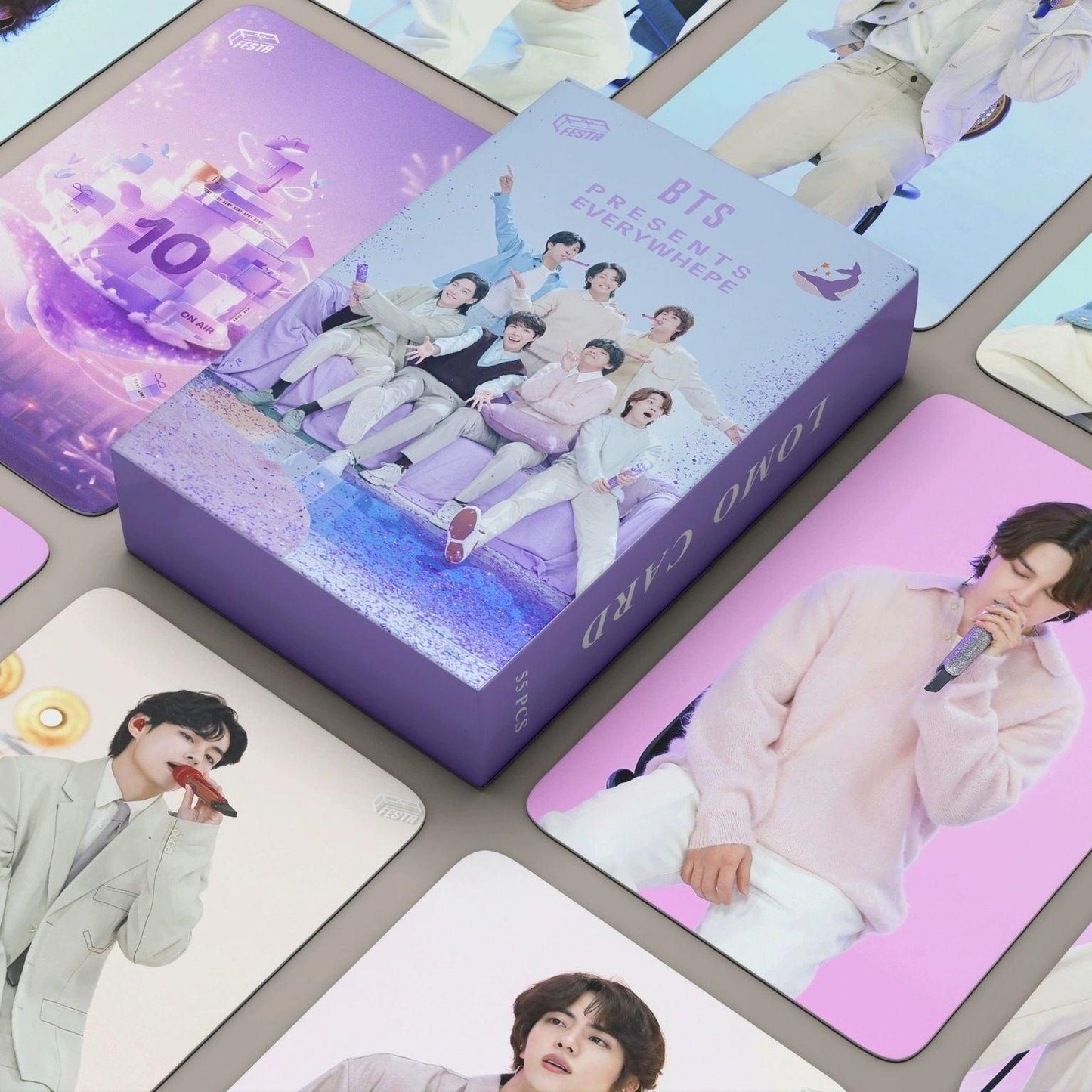 KIT CON 55 FOTOCARDS FIESTA BTS 2023 10º ANIVERSARIO