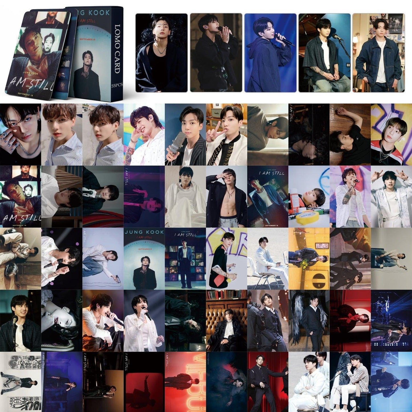 TARJETAS FOTOGRÁFICAS JUNGKOOK I AM STILL 55PCS