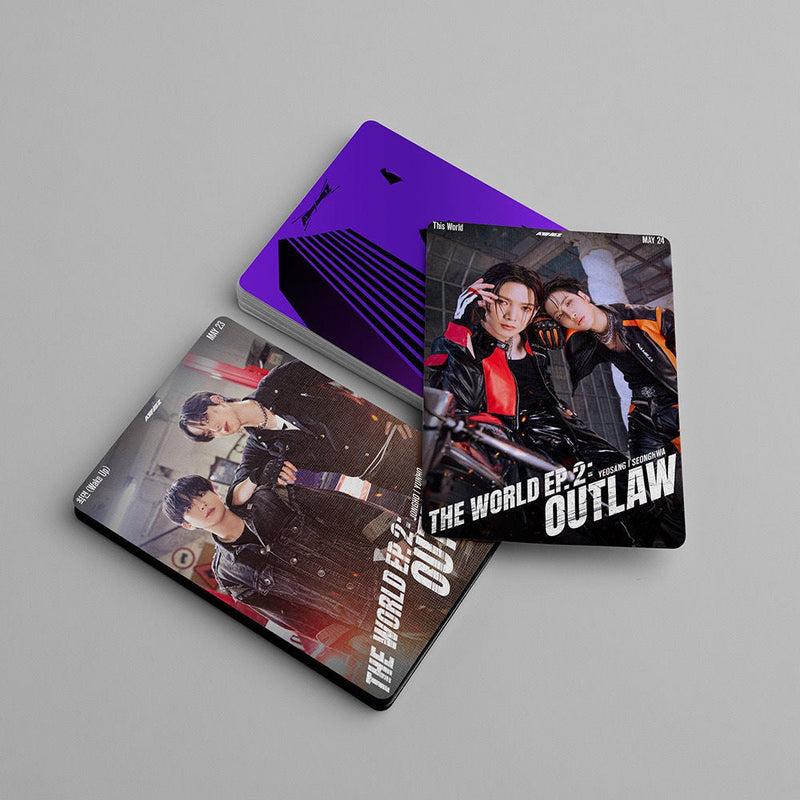 KIT CON 55 FOTOTARJETAS ATEEZ EL MUNDO EP. 2 FUERA DE LA LEY