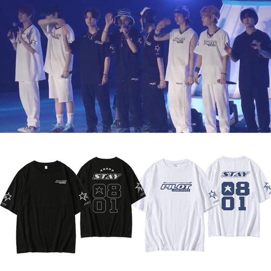 STRAY KIDS T-SHIRT 100% COTTON (black and white)