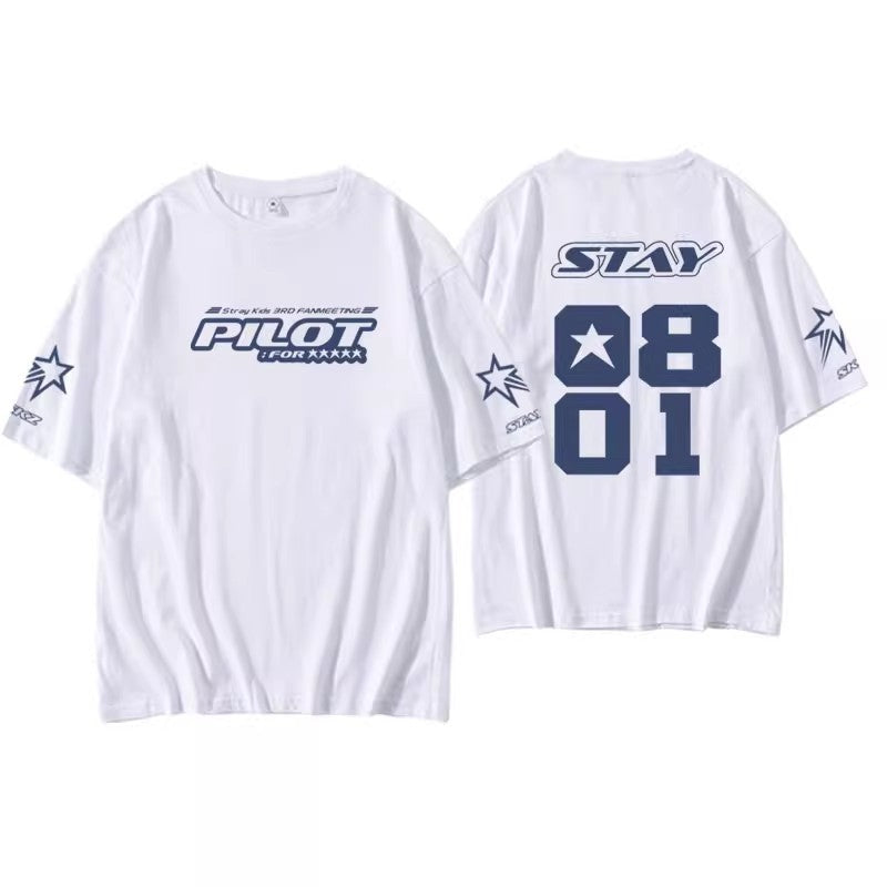 STRAY KIDS PILOT T-SHIRT 100% COTTON