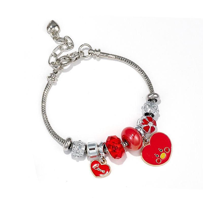 PULSERA DE ACERO INOXIDABLE CON CHARM BT21/BTS (todos los personajes)