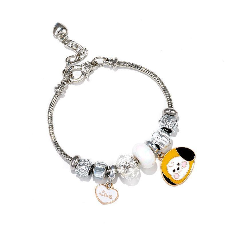 PULSERA DE ACERO INOXIDABLE CON CHARM BT21/BTS (todos los personajes)