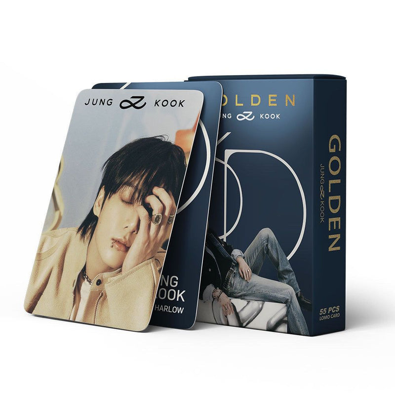 KIT CON 55 FOTOTARJETAS DORADA DE JUNGKOOK