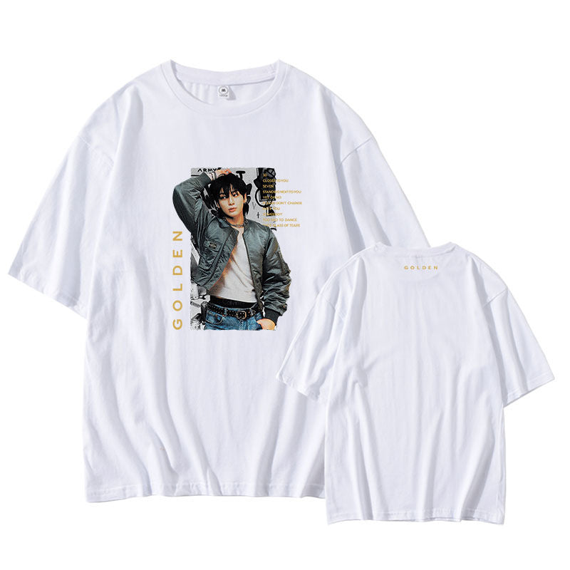 CAMISETA JUNGKOOK DORADA 100% ALGODÓN