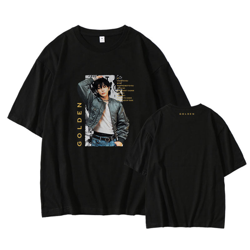 JUNGKOOK GOLDEN T-SHIRT 100% COTTON