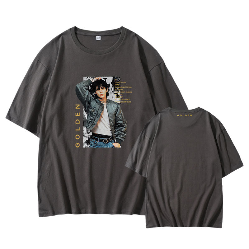 CAMISETA JUNGKOOK DORADA 100% ALGODÓN