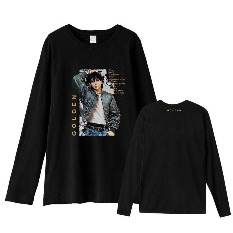 MERCH JUNGKOOK GOLDEN SHIRT 100% COTTON (black/white)