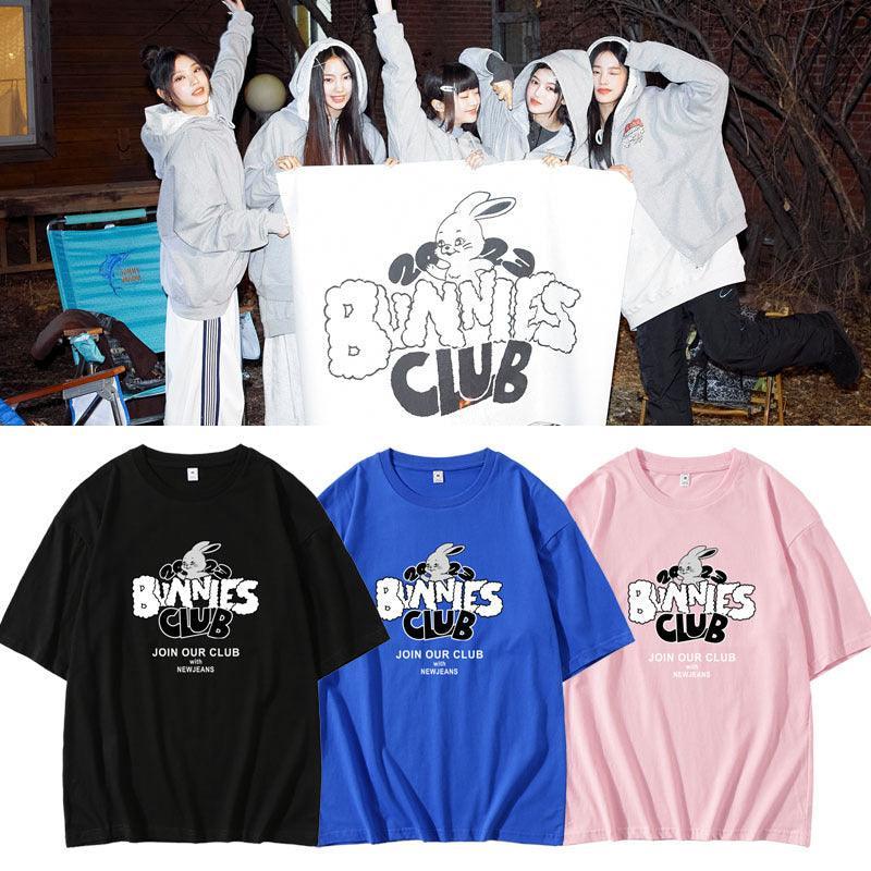 NEW JEANS BUNNIES CLUB T-SHIRTS 100% COTTON (various colors)