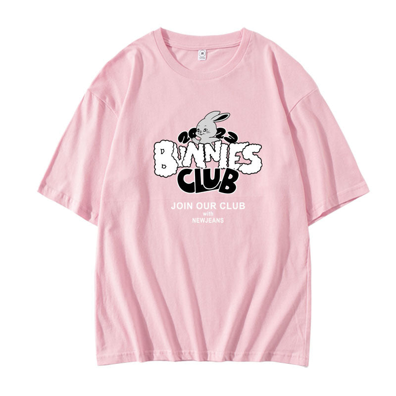 CAMISETAS NEW JEANS BUNNIES CLUB 100% ALGODÓN (varios colores)