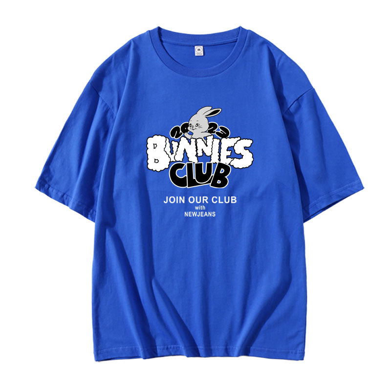 CAMISETAS NEWJEANS BUNNIES CLUB 100% ALGODÃO (várias cores)