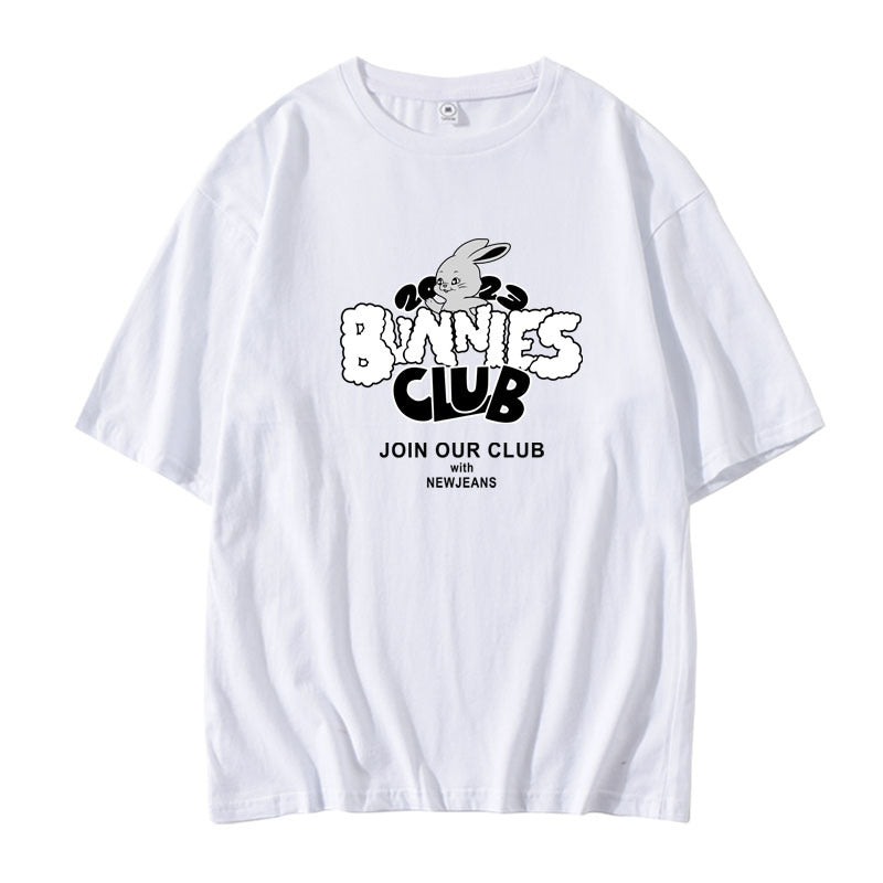 NEW JEANS BUNNIES CLUB T-SHIRTS 100% COTTON (various colors)