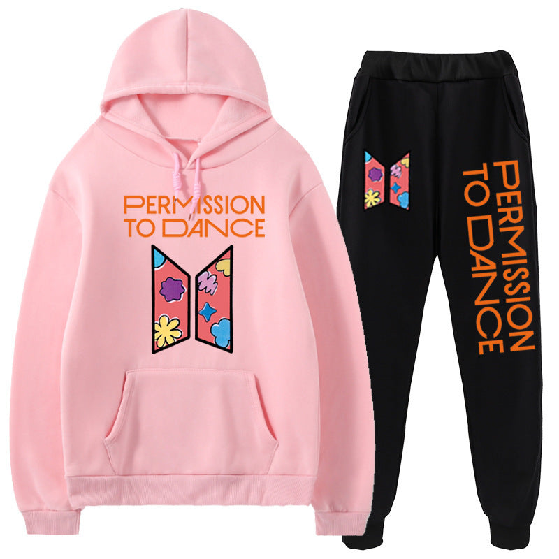 CONJUNTO DE SUDADERA Y PANTALÓN PERMISO PARA BAILAR DE BTS