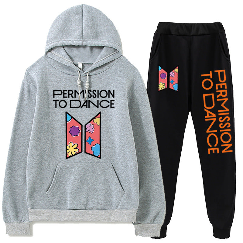 CONJUNTO DE SUDADERA Y PANTALÓN PERMISO PARA BAILAR DE BTS