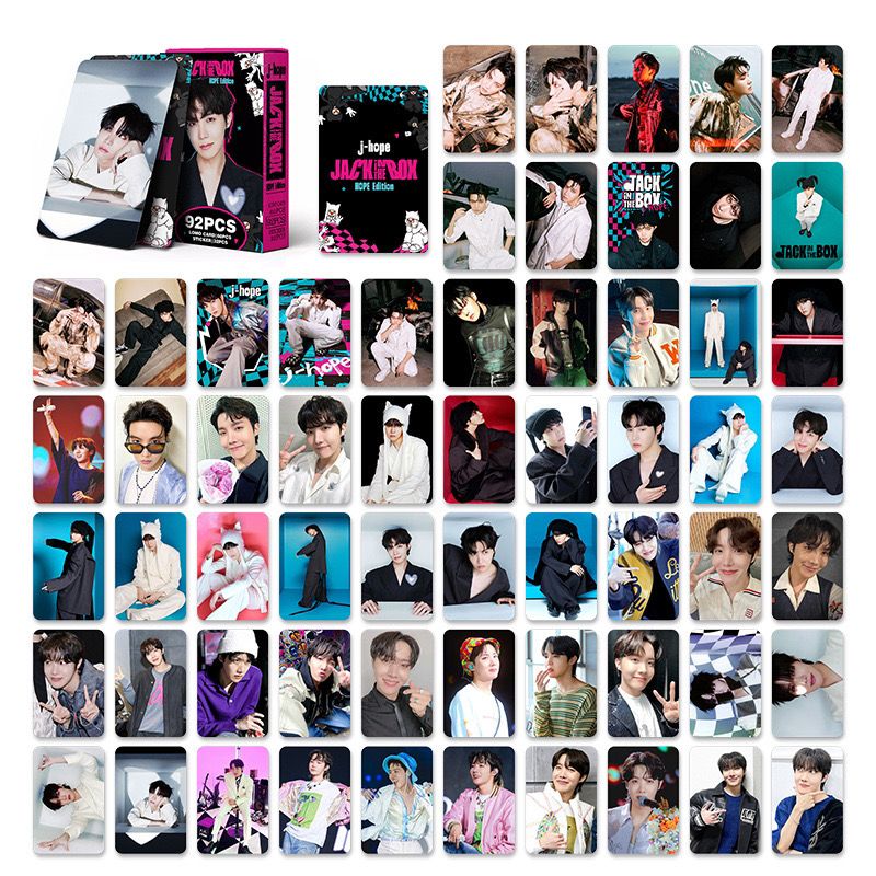 KIT 92 PÇS (60 FOTOCARDS + 32 ADESIVOS) JHOPE JACK IN THE BOX