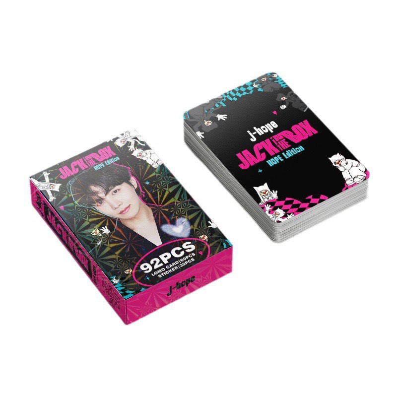 KIT 92 PÇS (60 FOTOCARDS + 32 ADESIVOS) JHOPE JACK IN THE BOX