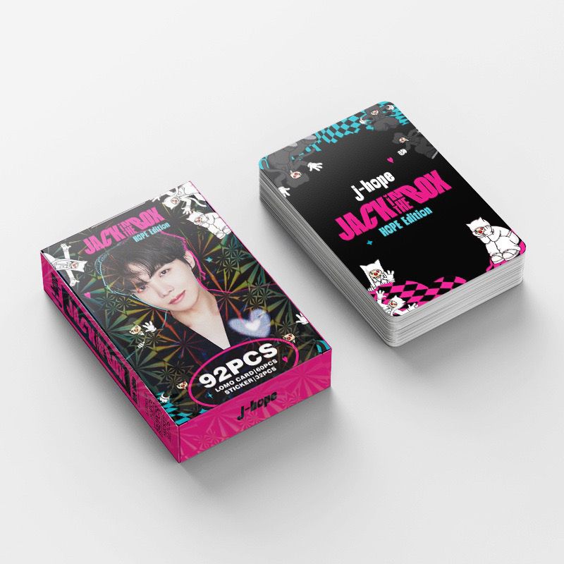 KIT 92 PÇS (60 FOTOCARDS + 32 ADESIVOS) JHOPE JACK IN THE BOX