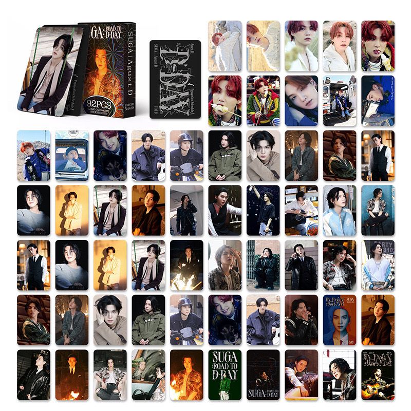 KIT 92 PÇS (60 FOTOCARDS + 32 ADESIVOS) SUGA: ROAD TO D'DAY