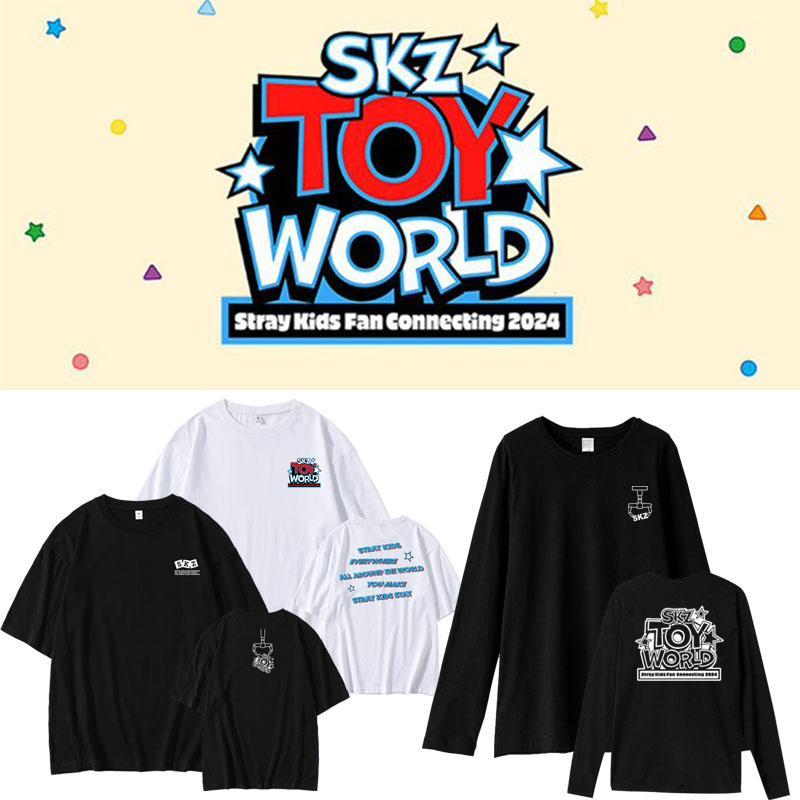 CAMISETAS Y CAMISAS DE MANGA LARGA DE STRAY KIDS TOY WORLD 100% ALGODÓN