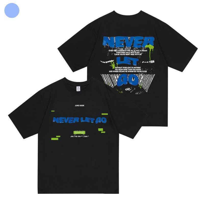 CAMISETA "NEVER LET GO" JK BTS FESTA 2024 100% ALGODÃO (várias cores)