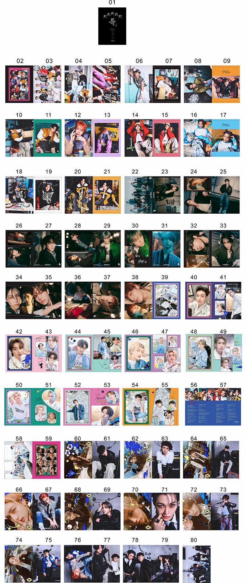 KITS VARIOS - STRAY KIDS 80 UDS (LIBRO DE FOTOS + OTROS ARTÍCULOS VARIOS)