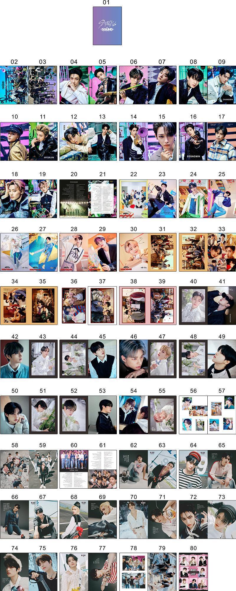 KITS VARIOS - STRAY KIDS 80 UDS (LIBRO DE FOTOS + OTROS ARTÍCULOS VARIOS)