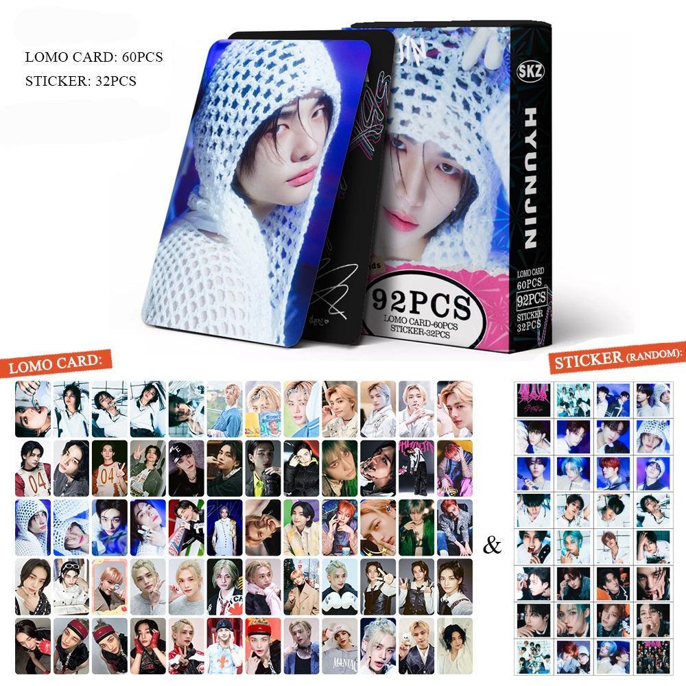 STRAY KIDS VARIOS KITS 92 UDS (60 TARJETAS FOTOGRÁFICAS + 32 PEGATINAS)