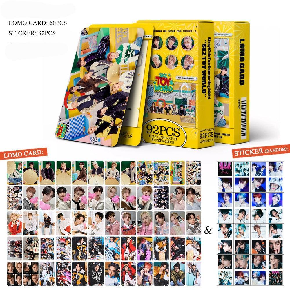 STRAY KIDS VARIOS KITS 92 UDS (60 TARJETAS FOTOGRÁFICAS + 32 PEGATINAS)