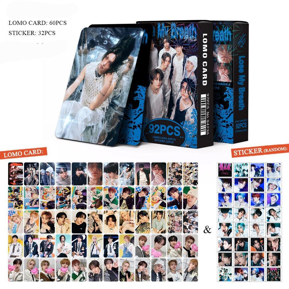 STRAY KIDS VARIOS KITS 92 UDS (60 TARJETAS FOTOGRÁFICAS + 32 PEGATINAS)