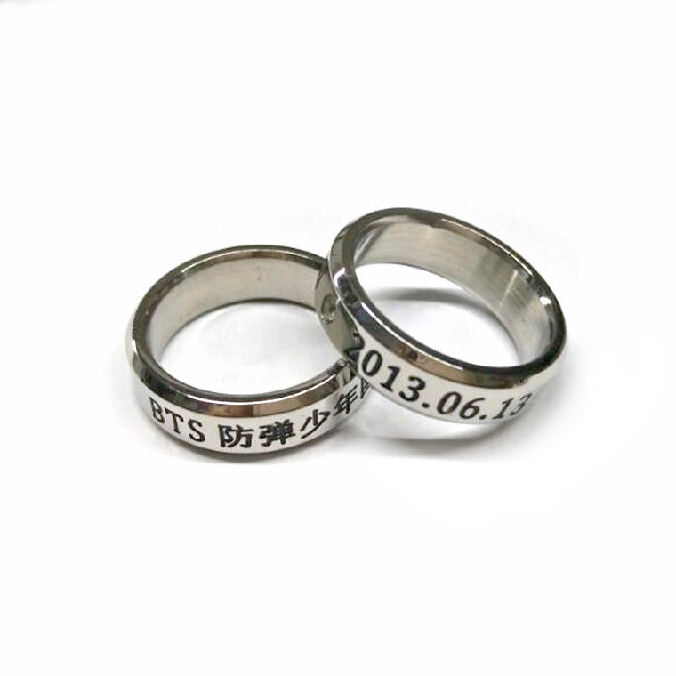 BTS RINGS PAIR STAINLESS STEEL