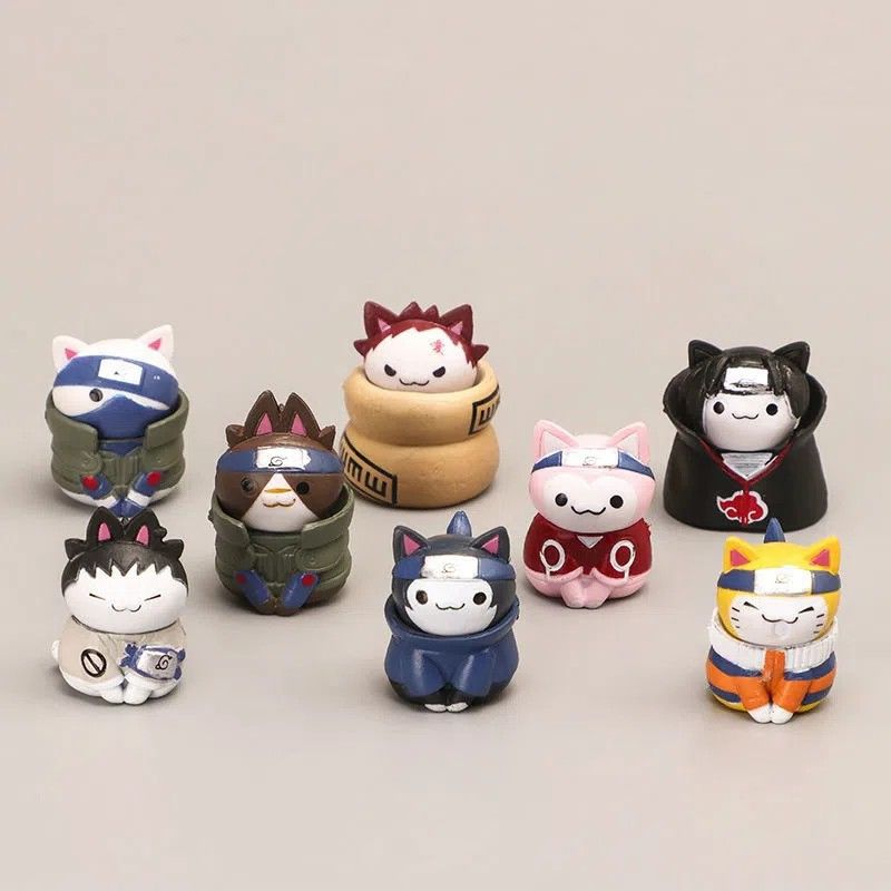 KIT ACTION FIGURES NARUTO CATS 8 PÇS